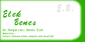 elek benes business card